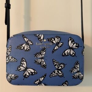 Kate Spade Blue and Black Butterfly Crossbody Bag